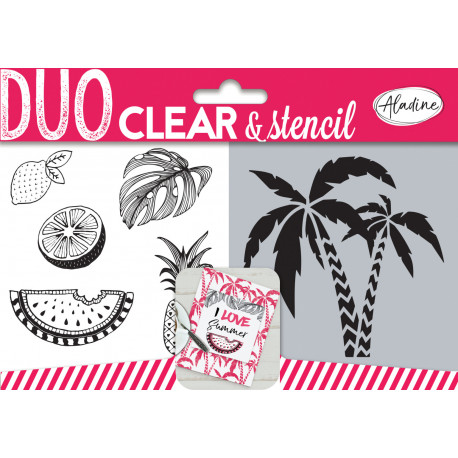 Aladine Duo Clear Stamps & Stencil Cactus