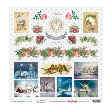Papel Scrapberry´s 12 x 12 Winter Wonderland " Magical Wishes