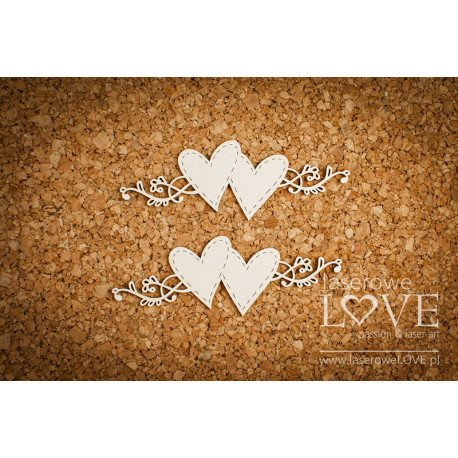 Chipboard - Hearts and ornaments