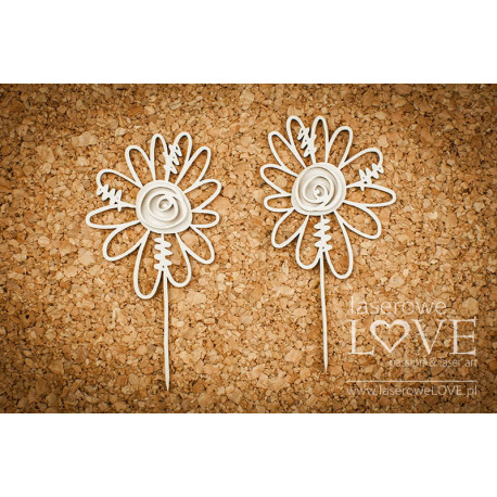 Chipboard - Two flowers -