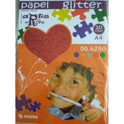 Stack Papel Glitter Rojo A-4 (10 hojas)