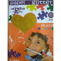 Stack Papel Glitter Oro A-4 (10 hojas)