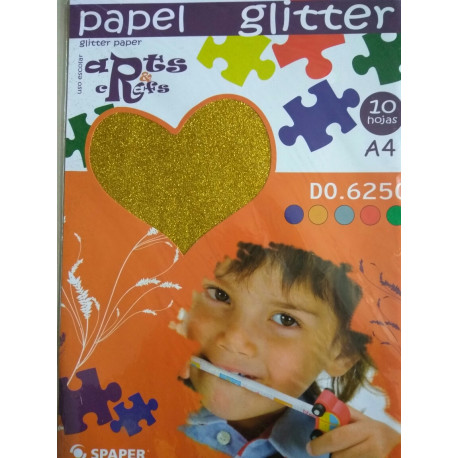 Stack Papel Glitter A-4 (10 hojas)